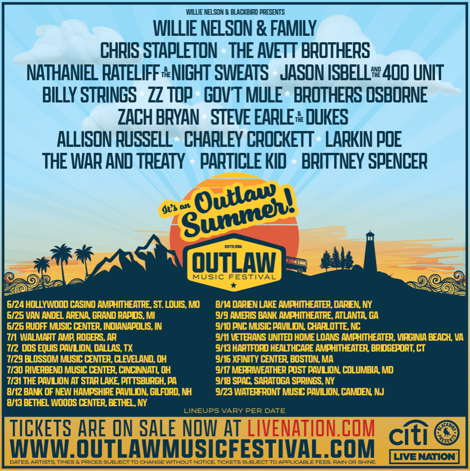 2022 Outlaw Music Festival Tour! Willie Nelson Shop