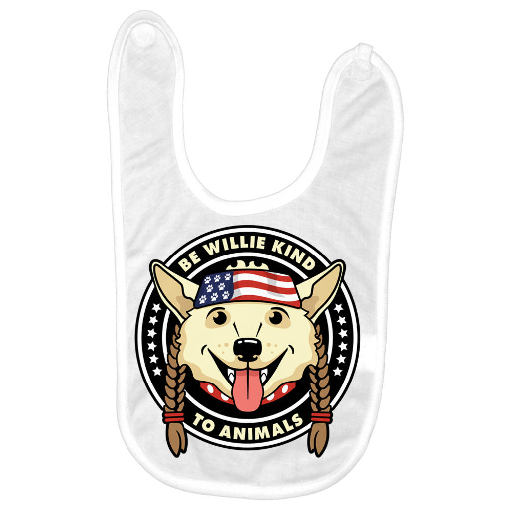 Be Willie Nice to Animals White Bib