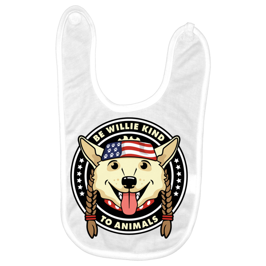 Be Willie Kind to Animals White Bib