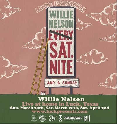 Willie Nelson Cancels April 2 Show