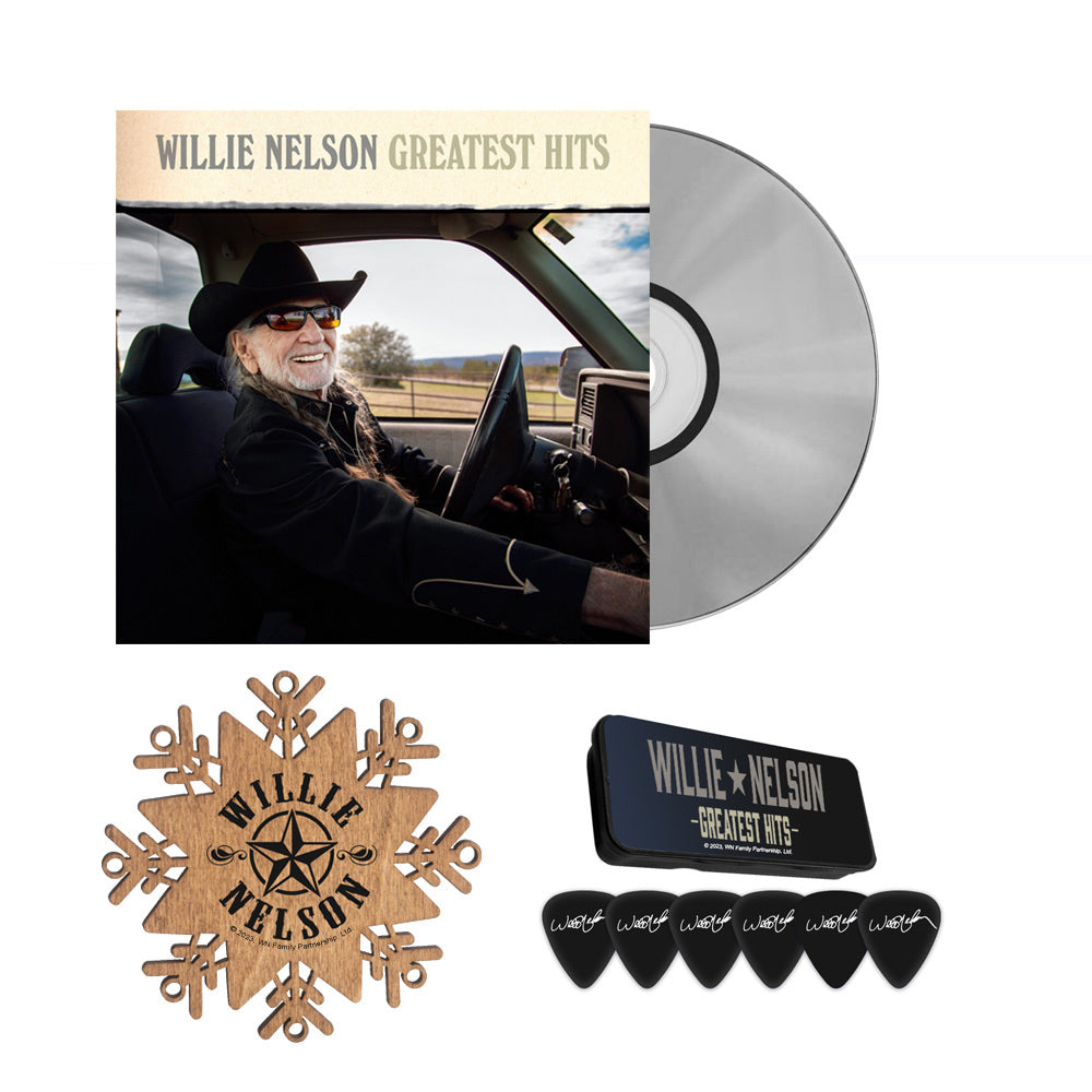 Willie Nelson Greatest Hits CD & Merch Bundle