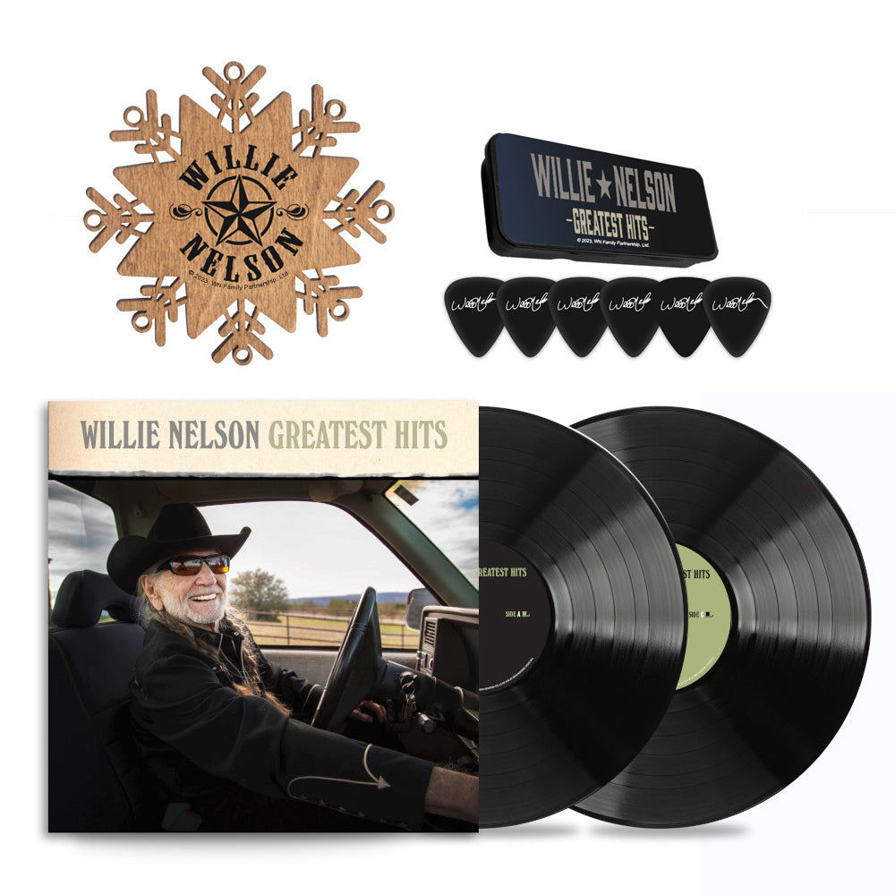 Willie Nelson Greatest Hits Vinyl LP & Merch Bundle