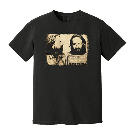 Willie Nelson Mugshot Profile T-Shirt (Black)