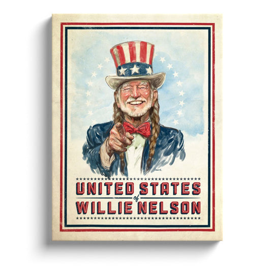 United States of Willie Nelson Canvas Wrap