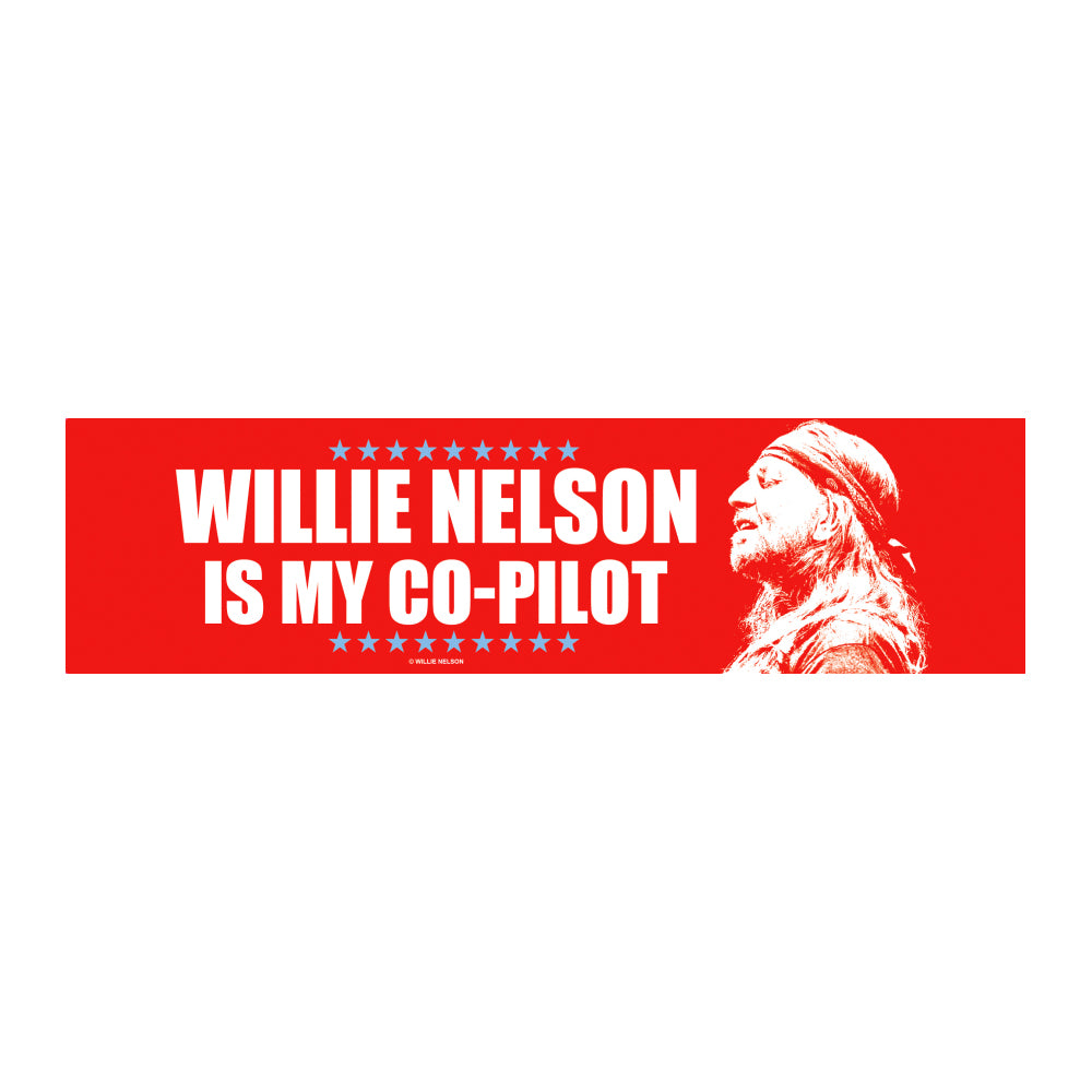 Willie Nelson Is My Co-Pilot Bumper Sticker