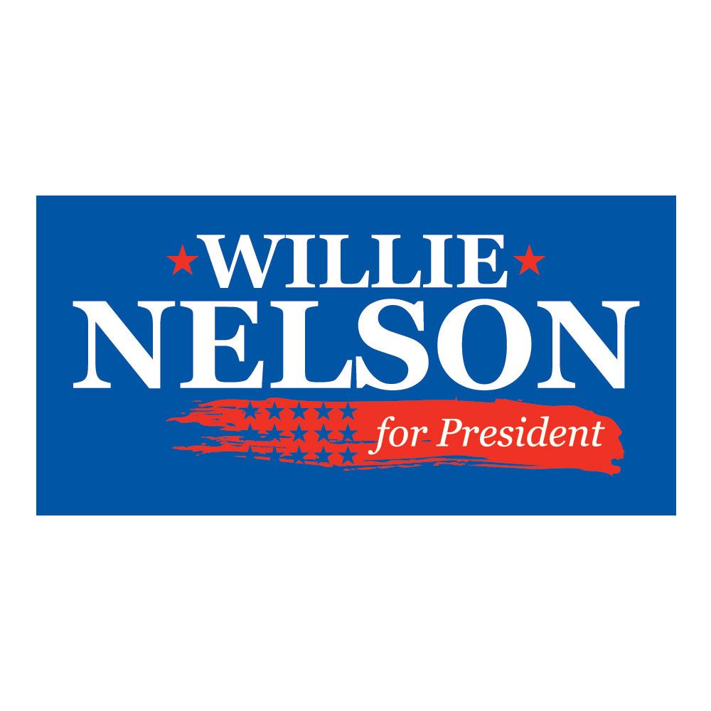 Official Willie Nelson for President Blue Bumper Sticker